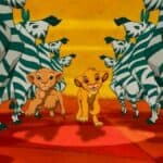 Simba and Nala with the Zebra's singing "I just can't wait to be king"