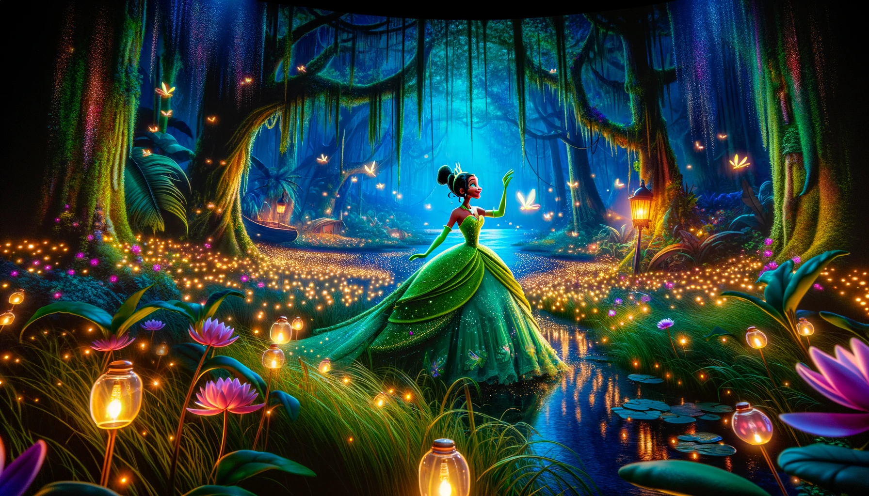 Princess Tiana and the Fireflies