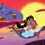 Aladdin, Jasmine, Genie, and the magic carpet